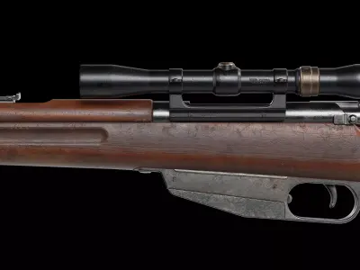 Mannlicher M1893 bolt action rifle Low-poly 3D model