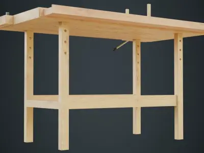 Workbench 1A Low-poly 3D model