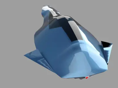 Spaceship Scifi Low-poly 3D model