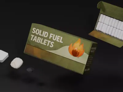 Low Poly Solid Fuel Tablets - Game Ready Survival Prop Pack Low-poly 3D model