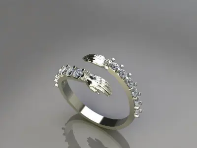Hugging Hands Ring 3D Printable Love and Care Jewelry 3D print model