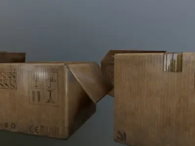 box set three boxes Low-poly 3D model