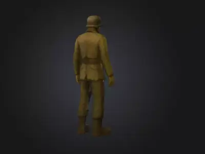 German Zombie Soldier Low-poly 3D model
