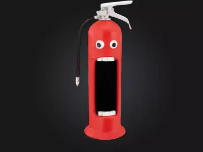 Fire Extinguisher Face  Quirky Safety with Personality 3D model