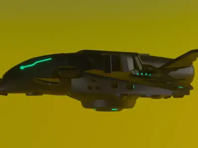 Alien Spaceship Low-poly 3D model shop