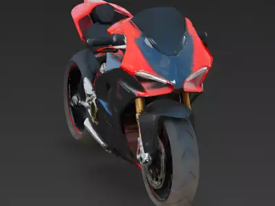 Realistic Modern Superbike 3d model Low-poly 3D model
