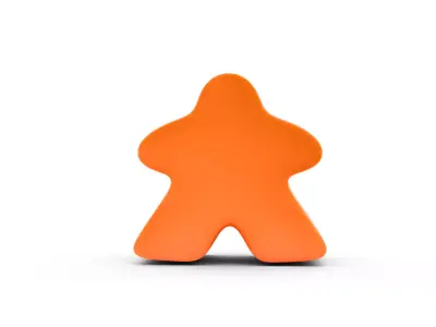 Stylized Orange Meeple  Low Poly Board Game Asset  01 Free 3D print model