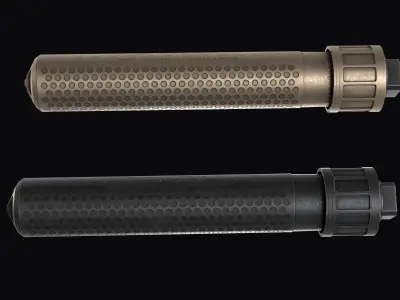Knights Armament 7 62mm PRS QDC suppressor Low-poly 3D model