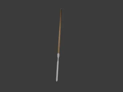 Japanese So Yari Spear  Low poly 3D Model Low-poly 3D model