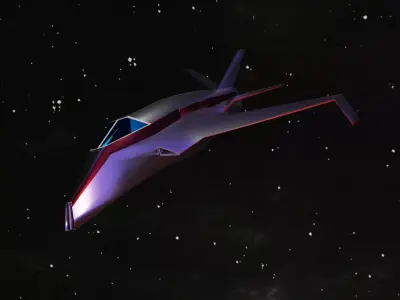  Space Ship lowpoly game ready Free low-poly 3D model