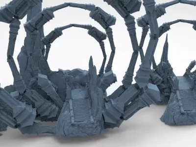 Enlightenment mountain Bridge portal 4 versions  3D model