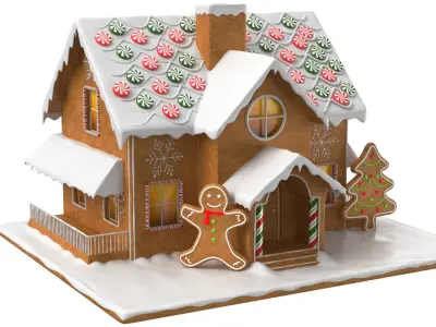  Detailed Gingerbread House and Snow globe 