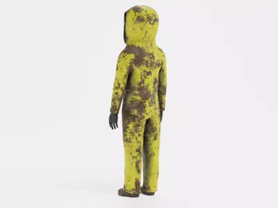 Protective Suit V6 - Weathered Hazmat Safety Coverall 3D model