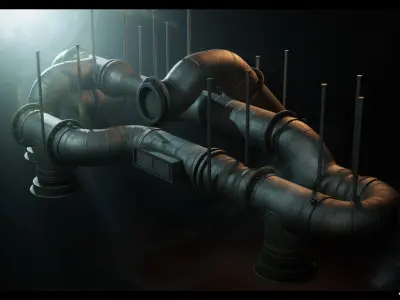 Modular Pipes Pack Vol 01 Low-poly 3D model