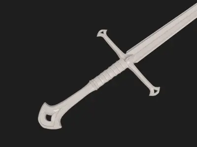 European Short Sword Low-poly 3D model