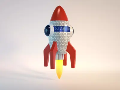Startup rocket 3D model
