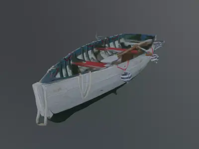 wooden boat  3D model