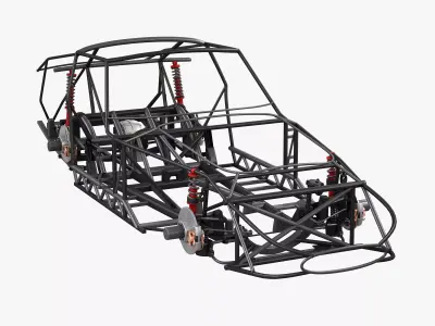 Car Chassis Frame 2 Low-poly 3D model