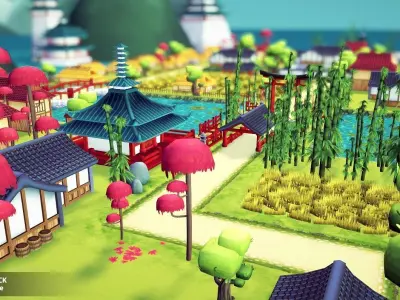 VIASS Village Pack Low-poly 3D model