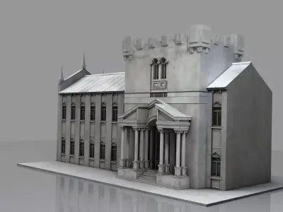 Church Building Low-poly 3D model purchase
