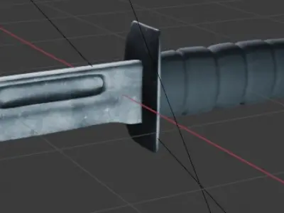 Low poly  Combat knife  Free low-poly 3D model