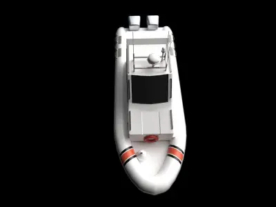 Coast Boat Low-poly 3D model