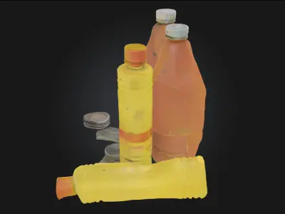Vintage Bottles and Lids  Timeless Elegance in Glass 3D model
