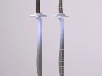 Sword pair of swords Low-poly 3D model