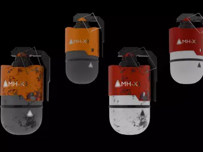 Sci-Fi Grenade Pack - 8 PBR Game Ready Asset Pack Low-poly 3D model