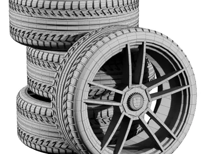 Porsche wheels 3D model by zifir3d from CGTrader
