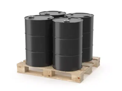 Barrels on Pallet Low-poly 3D model