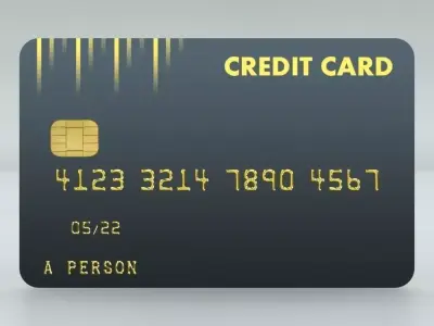 Quick and Easy High Quality Credit Card Low-poly 3D model