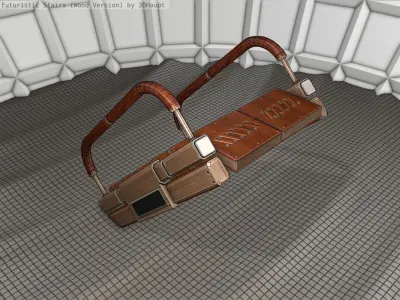 Wood Stairs - Construction Element 7 Low-poly 3D model