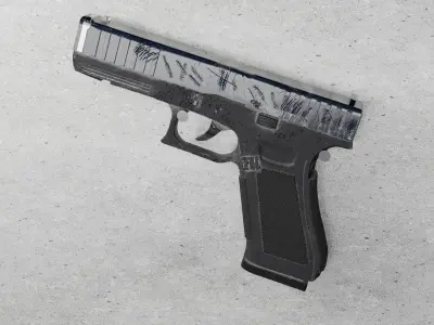 Glock 17 Police Bodykit Worn Low-poly 3D model