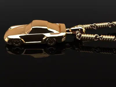 Golden Roadster Pendant Porsche959 2gm 3D print model