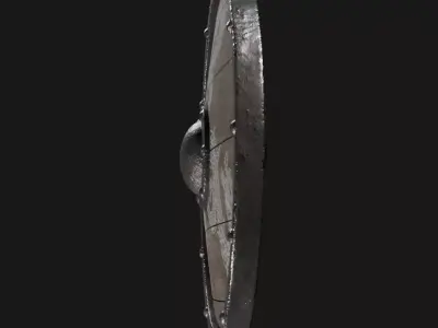 Game ready viking wooden shield Low-poly 3D model