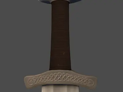 Viking Sword Low-poly 3D model 7