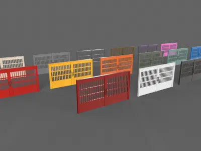 PBR Metal Gate D5 Low-poly 3D model