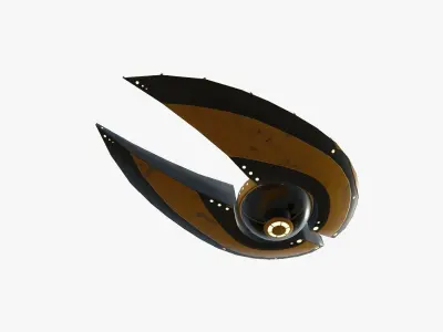 Alien Spaceship UFO I08 Yellow Dirt - Sci Fi Spacecraft Design Low-poly 3D model