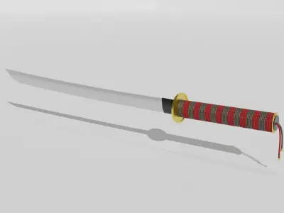 Katana 3D samurai sword Low-poly 3D model