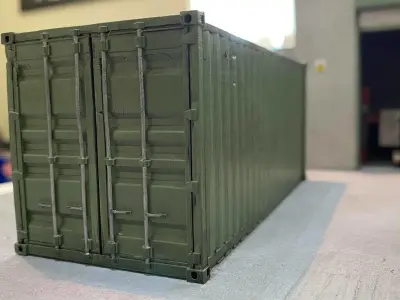 20FT SHIPPING CONTAINER 7MM SCALE O GAUGE MODEL RAILWAY 3D print model