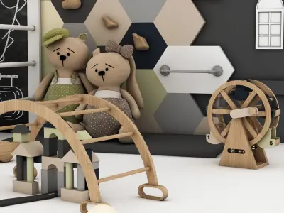toys and furniture set  Low-poly 3D model buy