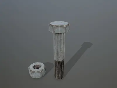 Bolts bolt and nut Low-poly 3D model get