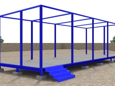 Prefabricated sandwich panel cabins 3D model