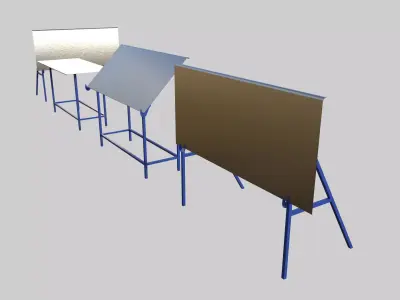 Sheet Metal Support Stand Low-poly 3D model