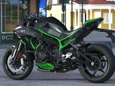 Kawasaki Z H2 2023 Hypersport Motorcycle 3D model