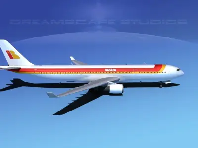 Airbus A330-300 Iberia 3D model