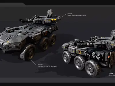 SF APC 6X6 - MX6 Low-poly 3D model