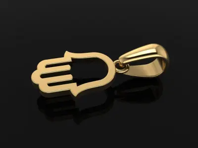 DAINTY HAMSA PENDANT FRAME CHARM 3D print model