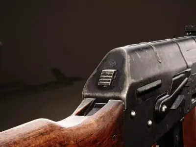 AKM AK47 Ukrainian FORT-205 Low-poly 3D model